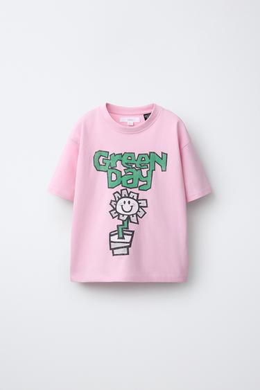ФУТБОЛКА С ПРИНТОМ GREENDAY ® — РОЗОВЫЙ от Zara
