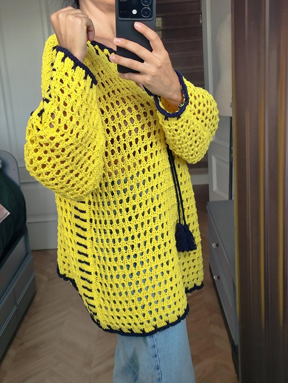 KNIT SWEATER WITH CONTRAST TOPSTITCHING - Image 4