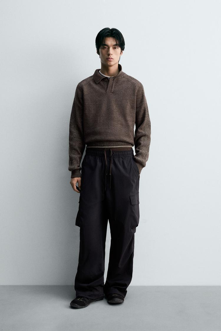 Textured Polo Zara Long Sleeve Polo New Zara Textured Weave Polo