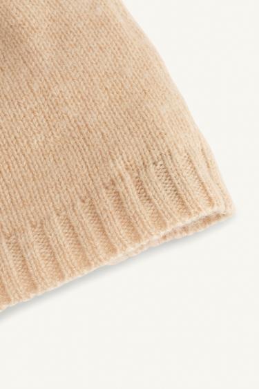 LIMITED EDITION 100% WOOL KNIT BEANIE - Light beige by Zara - Image 4