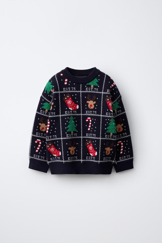 JACQUARD-STRICKPULLOVER - Tiefblau von Zara - Bild 0
