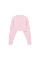 KONTRAST DANTEL DETAYLI CROP SWEATSHIRT - Görsel 4