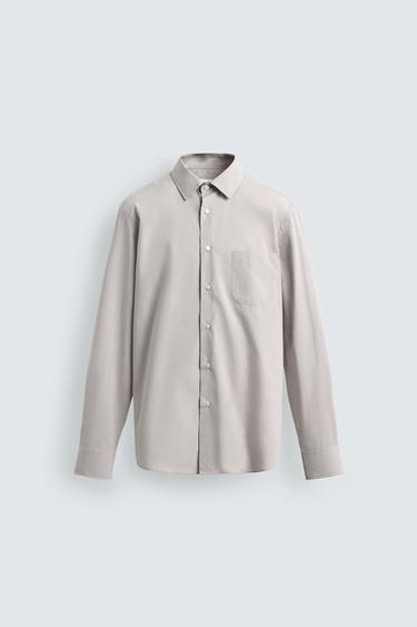 CAMISA RELAXED FIT RAYAS - Azul pastel de Zara