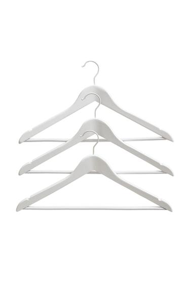 Zara 漆面木製衣架(3件裝) - 白色