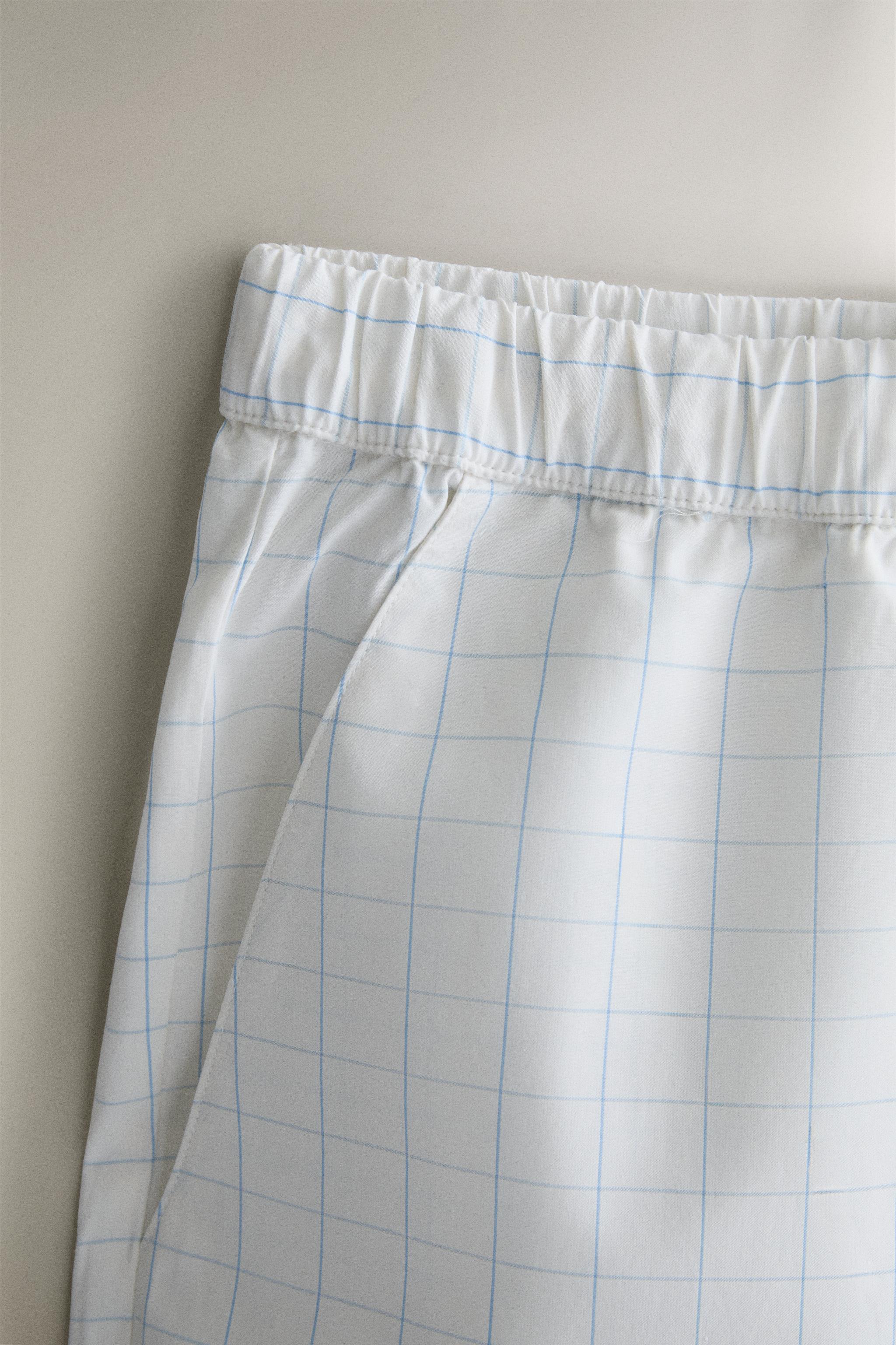 PLAID SHORTS — Oyster-white