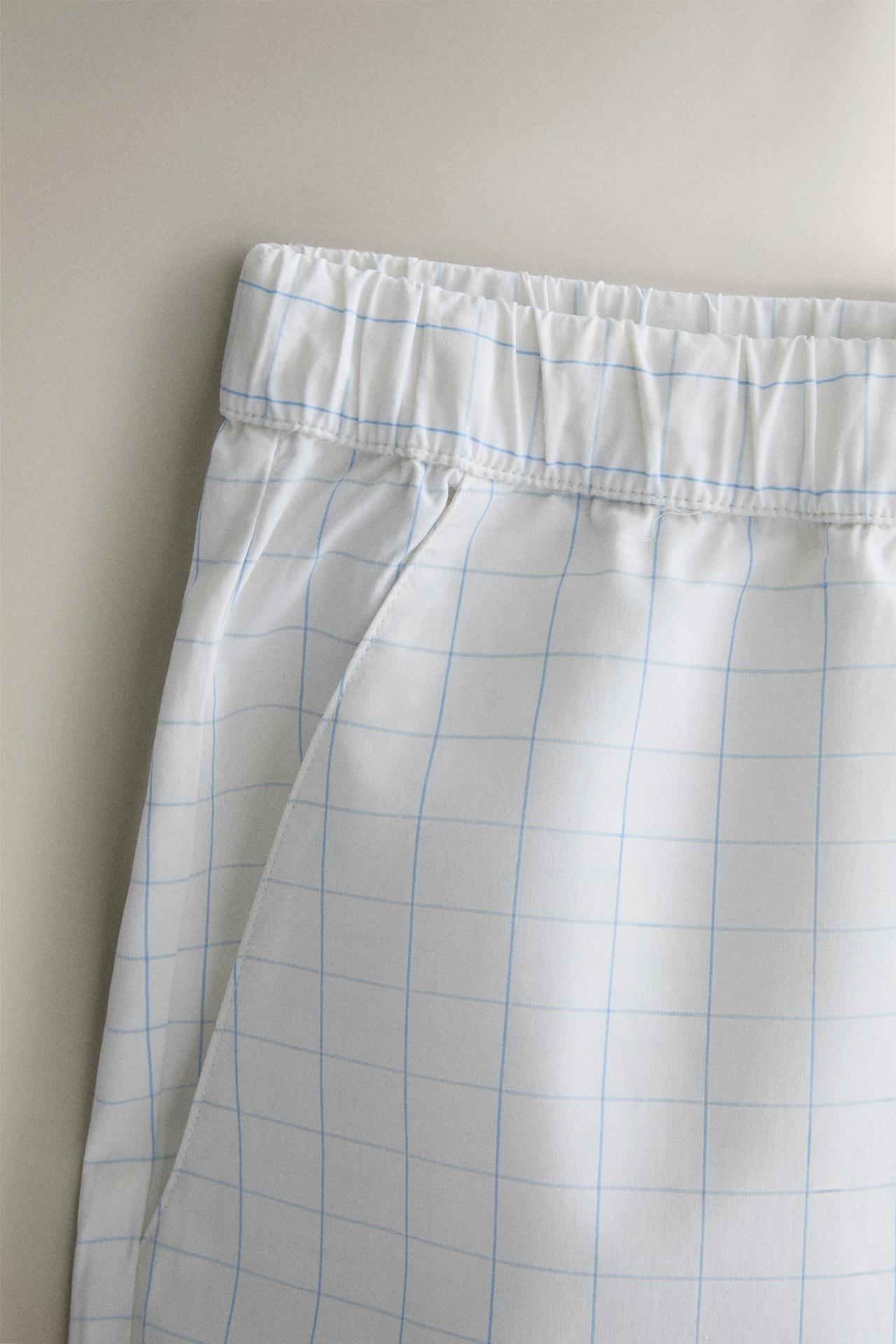 PLAID SHORTS — Oyster-white