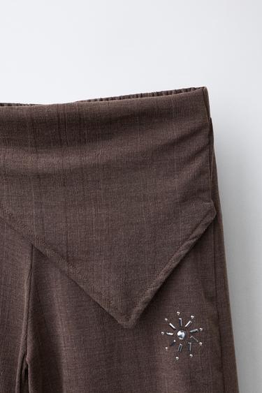 PANTALON LARGE EFFET PARÉO À BOUTONS - Marron de Zara - Image 2