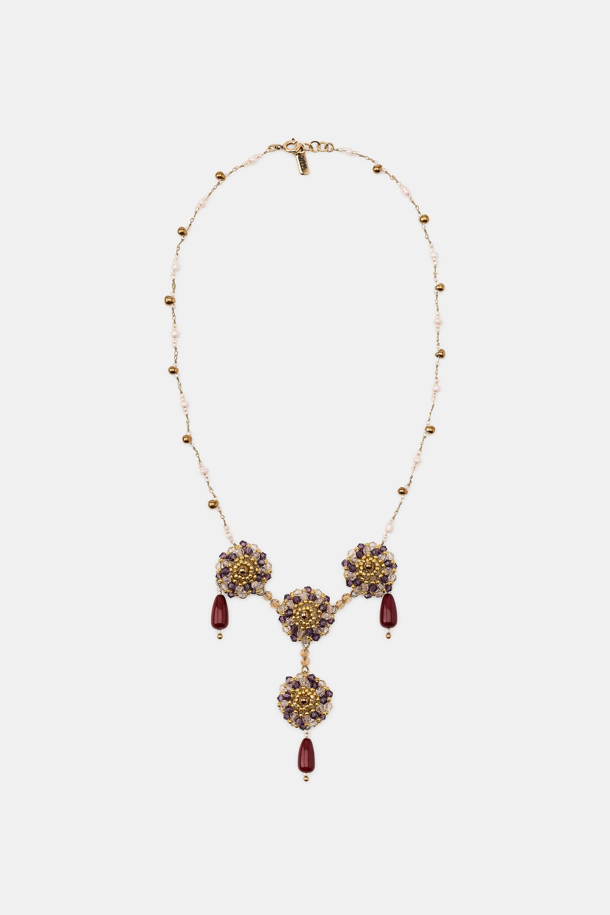 RESIN BEAD CHOKER NECKLACE — Golden