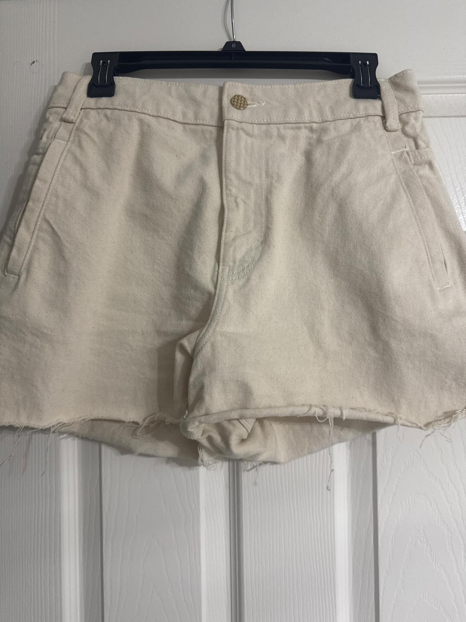 Z1975 GOLD BUTTON DENIM SHORTS | SECOND HAND | Zara Preowned