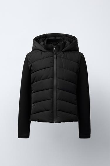NEOPRENE-EFFECT SLEEVE PADDED JACKET - Black by Zara