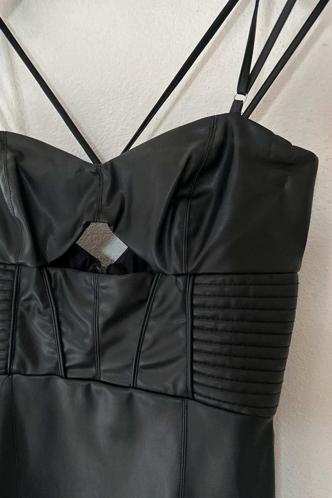 VESTITO EFFETTO PELLE CON BUSTIER - Image 3