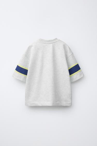 T-SHIRT JOGGING À INSCRIPTION - Gris chiné de Zara - Image 1