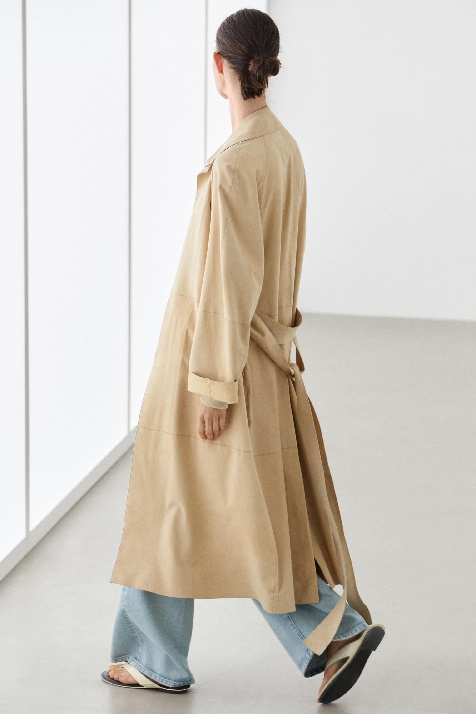 Manteau long en daim