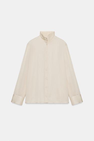 CHEMISE FLUIDE SATINÉE ZW COLLECTION - Écru de Zara - Image 5