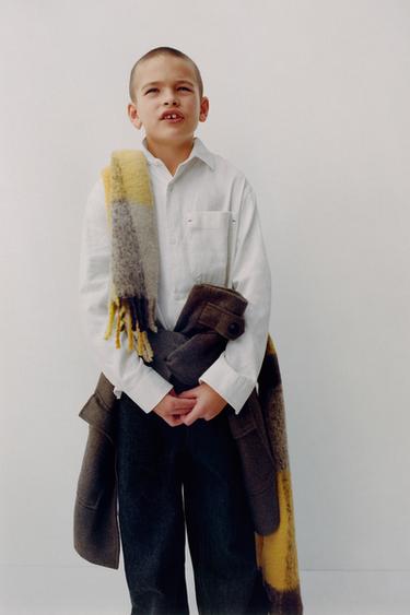 FLANELLHEMD MIT TASCHE - Weiß von Zara