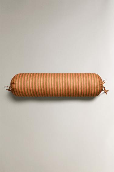 STRIPED CYLINDRICAL CUSHION - Orange by Zara - Image 0