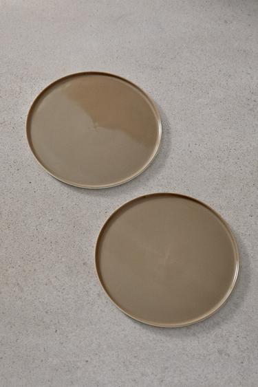 2ER-SET – TELLER L - Braun/ Weiss von Zara - Bild 0
