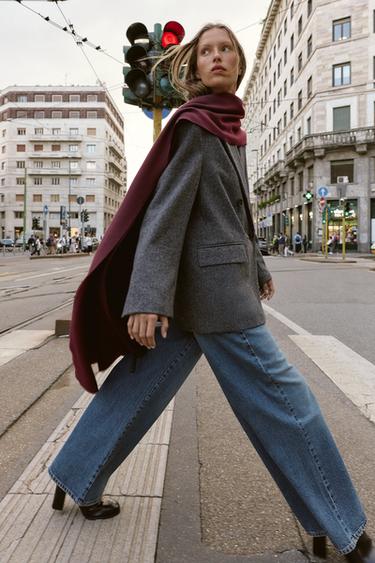 OVERSIZE DOUBLE-BREASTED BLAZER - Grey by Zara