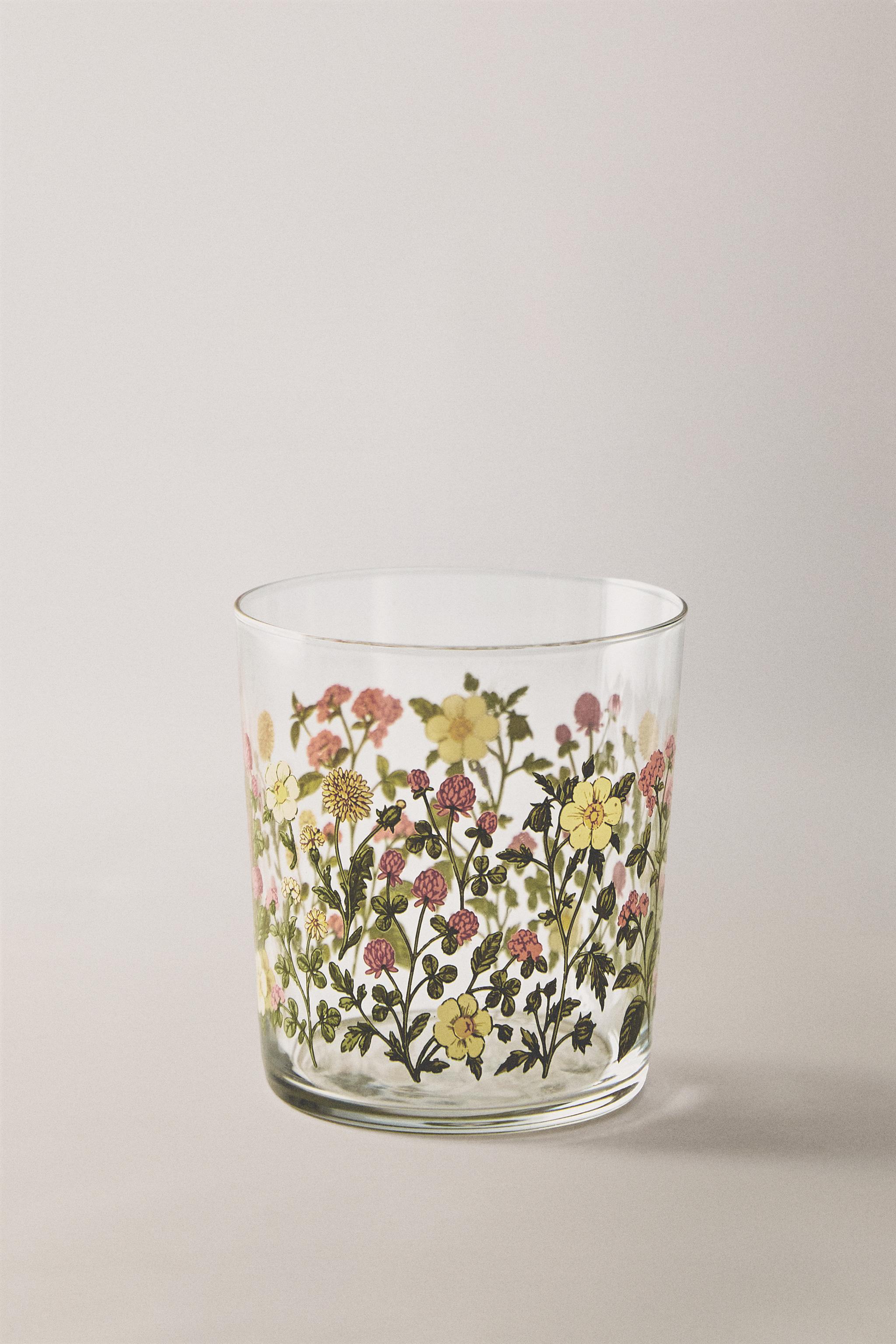 GLASS TUMBLER WITH DECAL - Green | ZARA United States