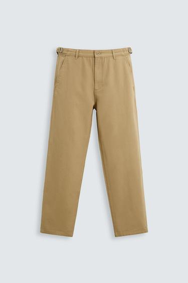 CALÇA CHINO REGULAR FIT - castanho da Zara