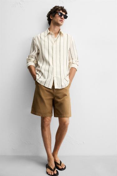 STRIPED JACQUARD SHIRT - Ecru / Beige by Zara - Image 6
