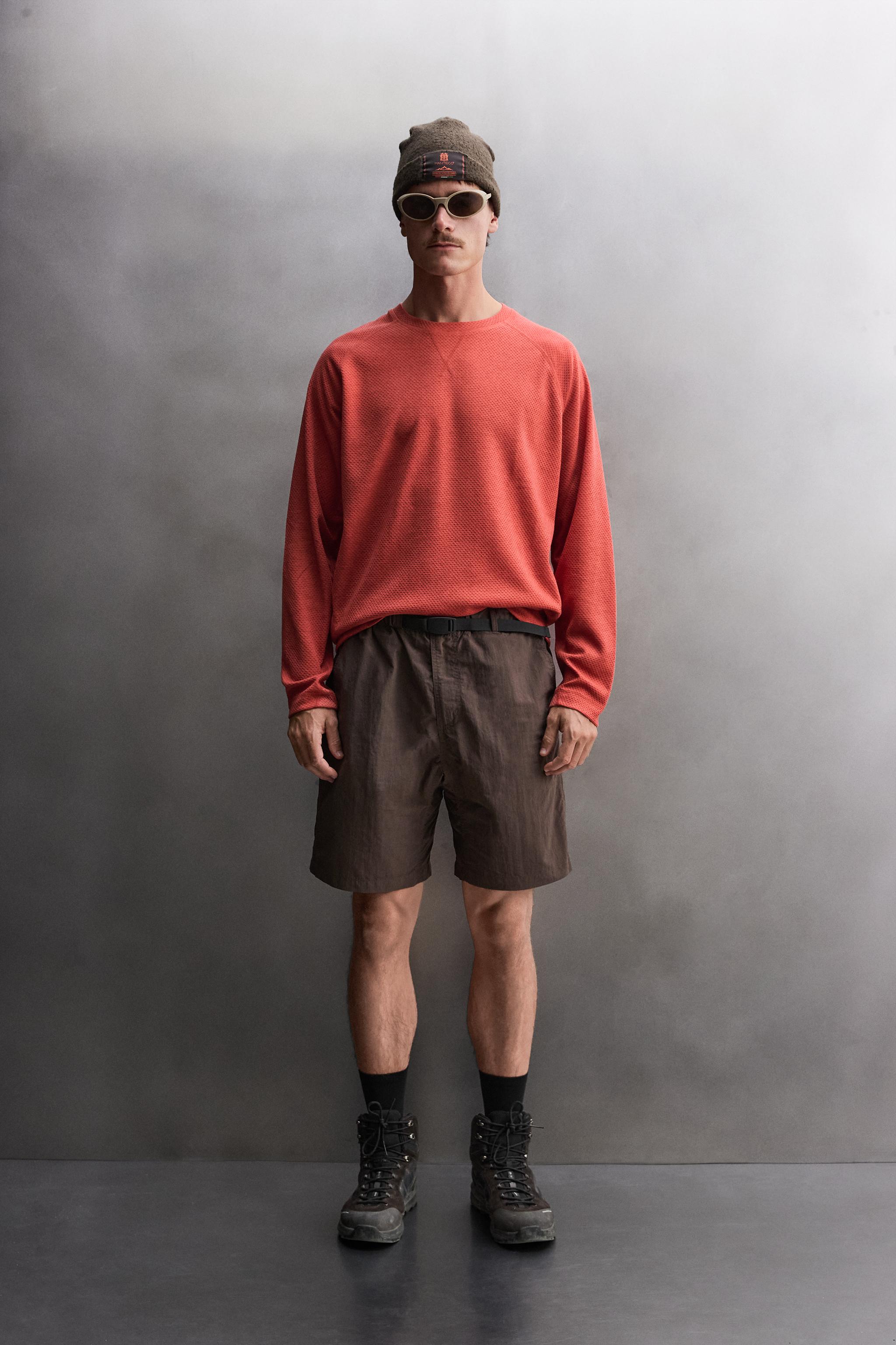 TECHNICAL BELTED SHORTS - Brown | ZARA United States