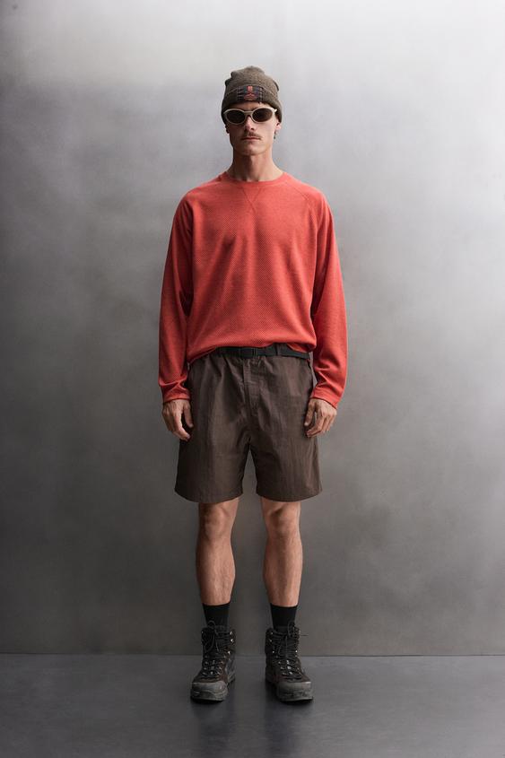 PANTALONES CORTOS TÉCNICO CINTURÓN - Marrón de Zara - Imagen 0