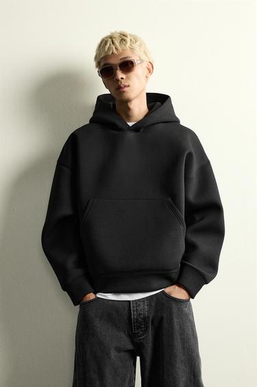 MOLETOM COMPACTO BOXY FIT - Preto da Zara