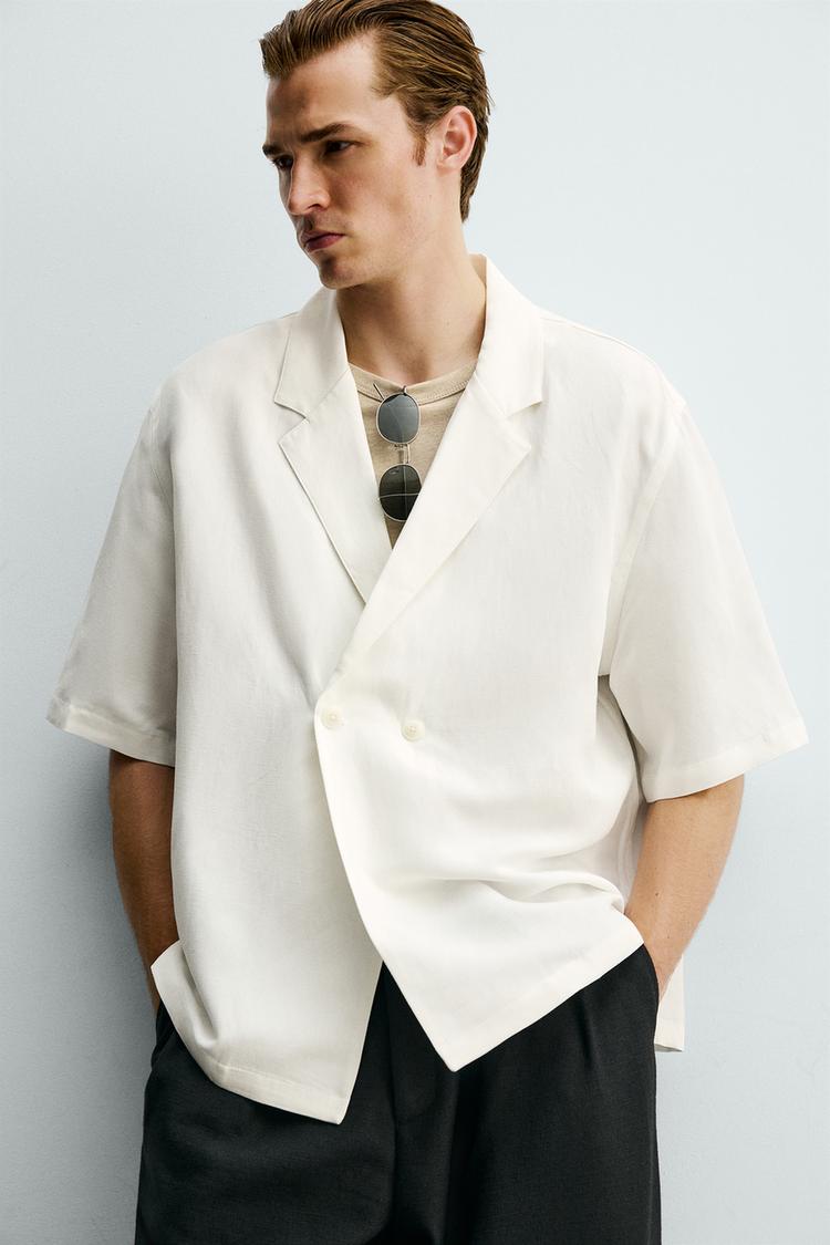 ZARA VISCOSE/LINEN KIMONO SHIRT