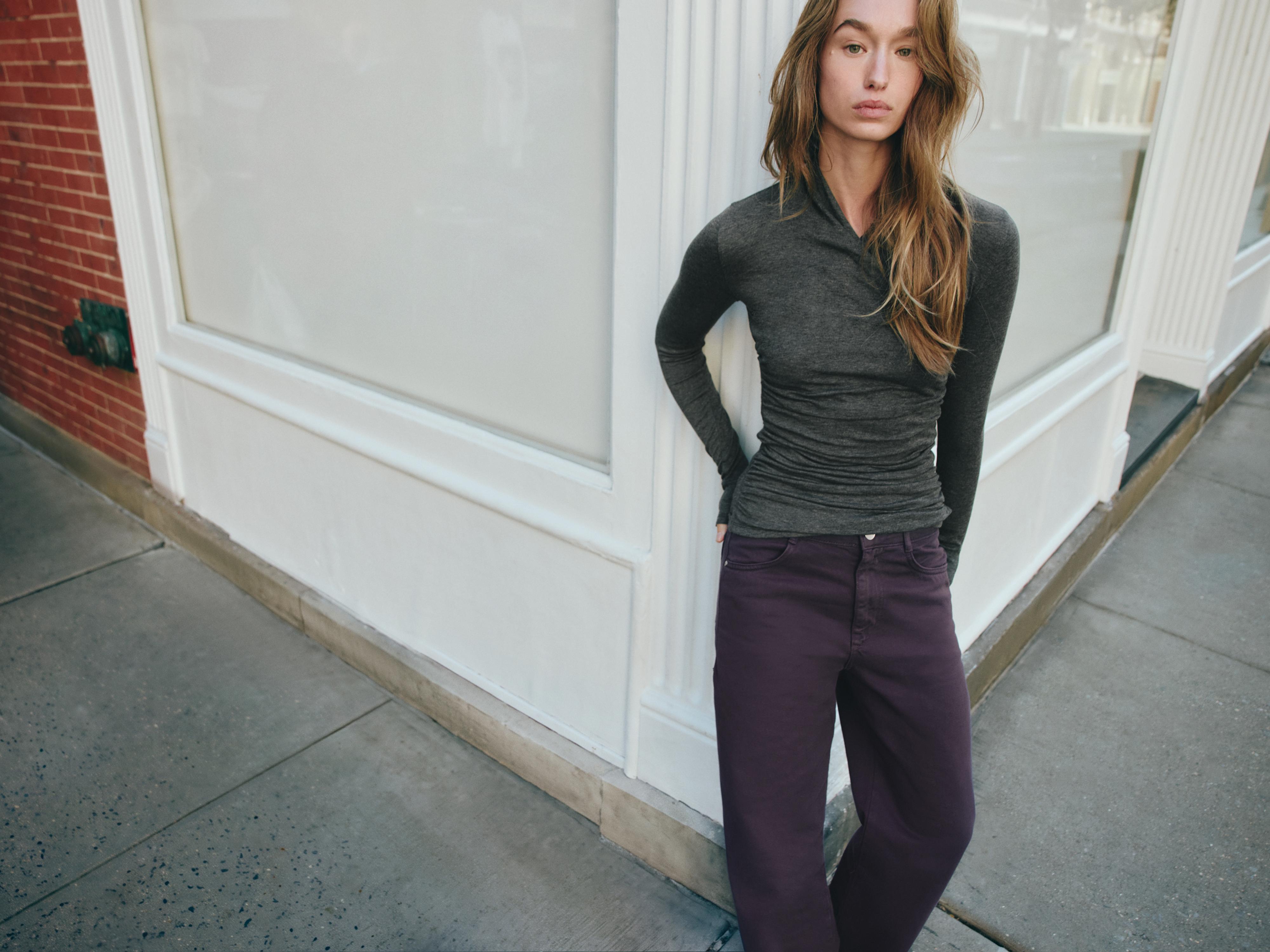 Lyocell T-Shirt With Side Draping by Zara