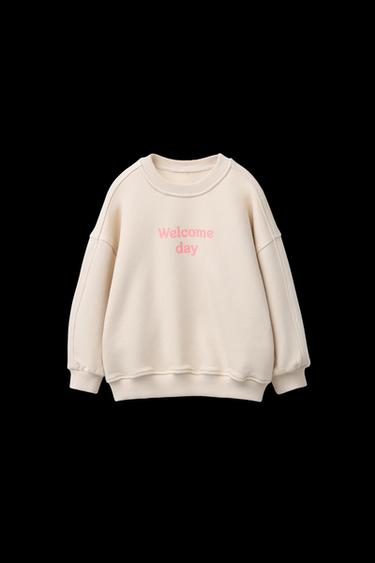 Zara TEXT PRINT SWEATSHIRT - Light pistachio - Image 0