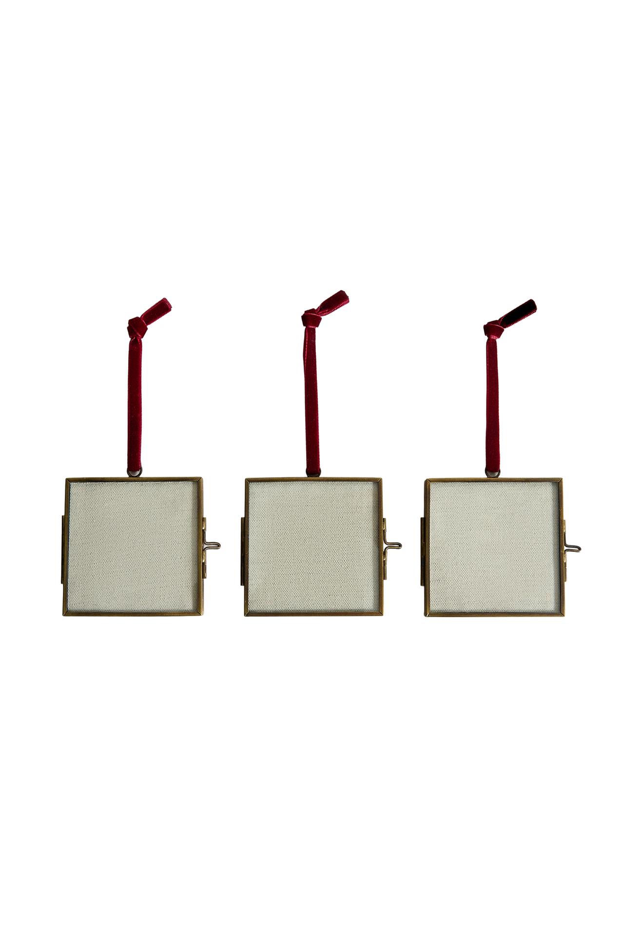 SQUARE CHRISTMAS TREE BORDER ORNAMENT (PACK OF 3)