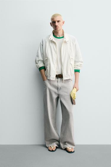 RELAXED STRAIGHT-LEG STRIPED TROUSERS - Stripes by Zara