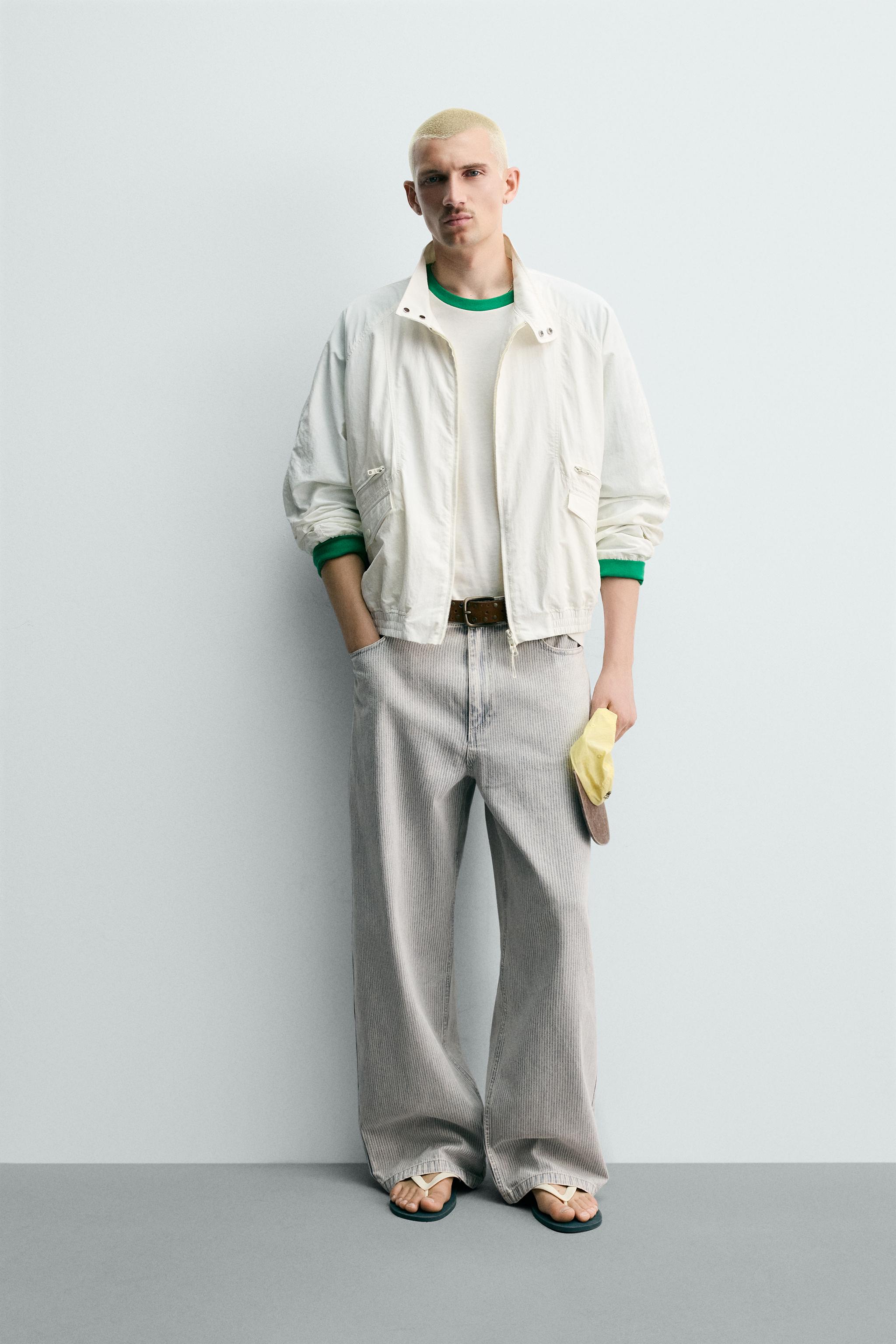 RELAXED STRAIGHT FIT STRIPED PANTS