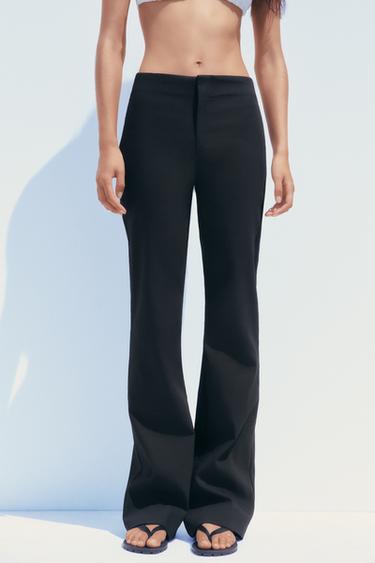 Zara HIGH-WAISTED FLARE PANTS - Black