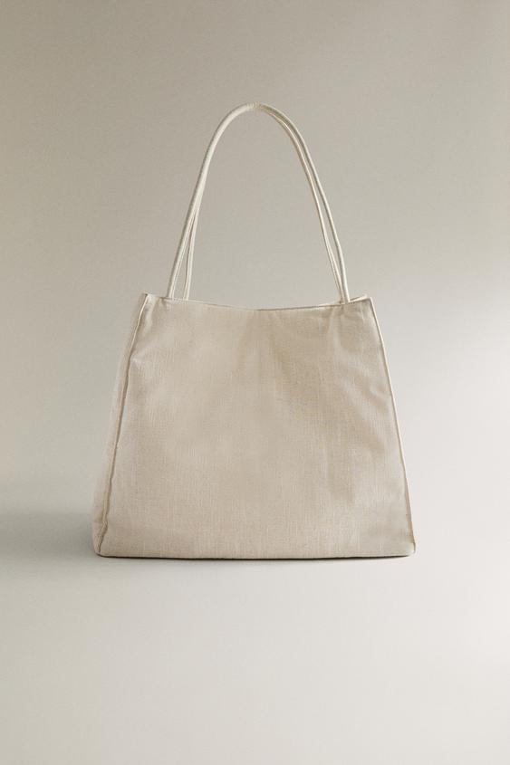 TEXTILNÍ TAŠKA SHOPPER - Režná bílá od Zara - Obrázek 0