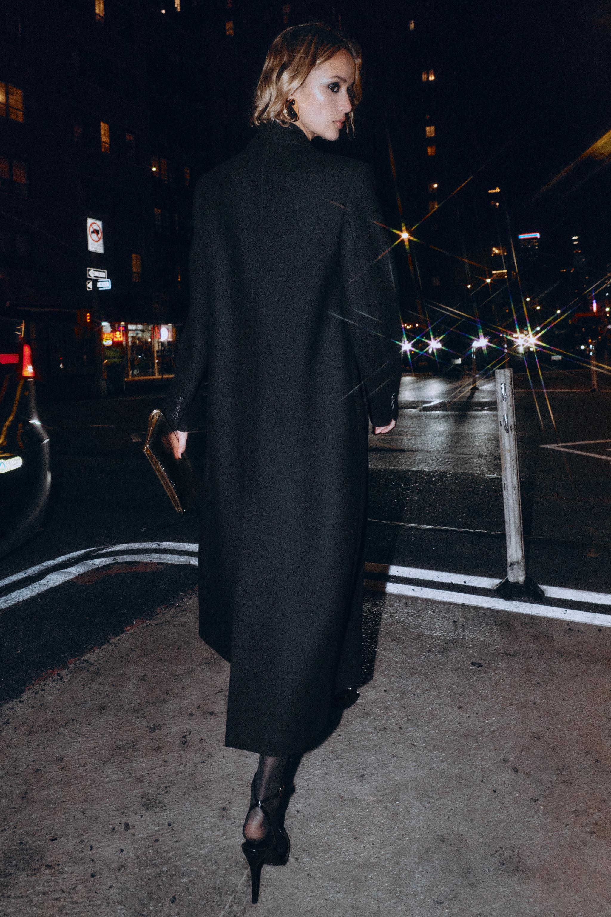 ロング丈ダブルブレストコート - ブラック | ZARA Japan / 日本