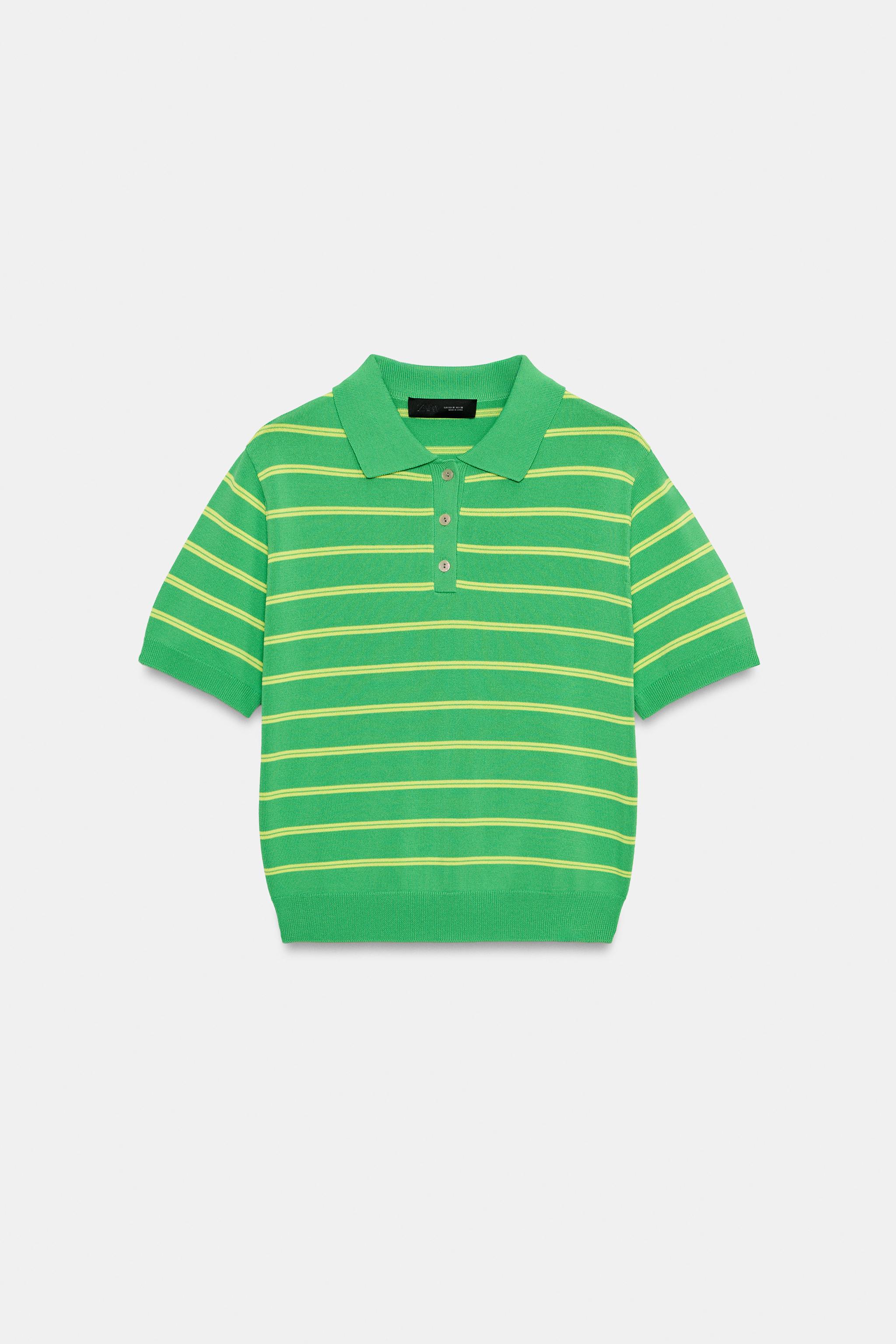 STRIPED SHORT SLEEVE KNIT POLO
