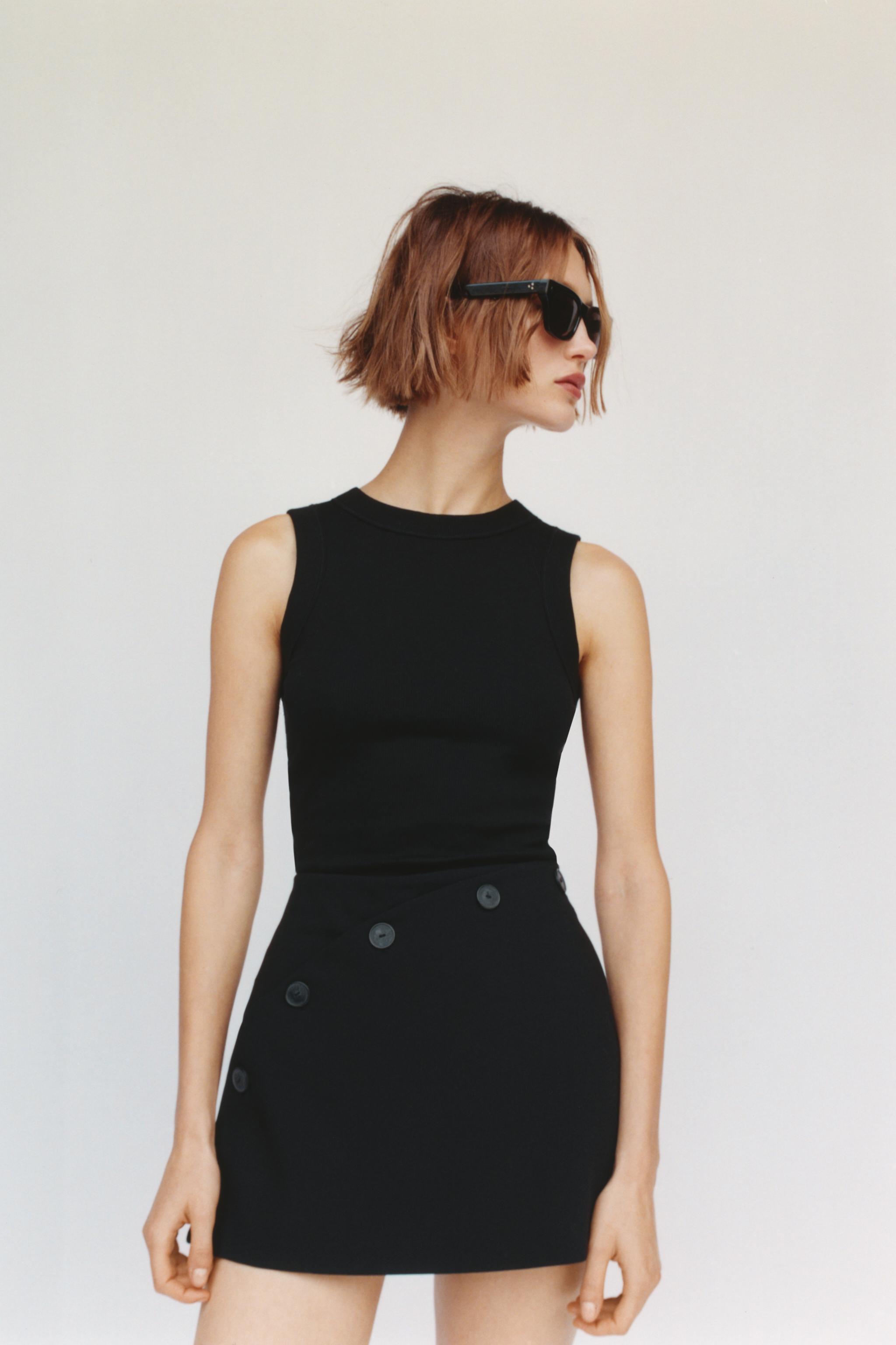 ZARA ボタン付きスコート 2180/401 zara ボタン付きスコート xs - メルカリ