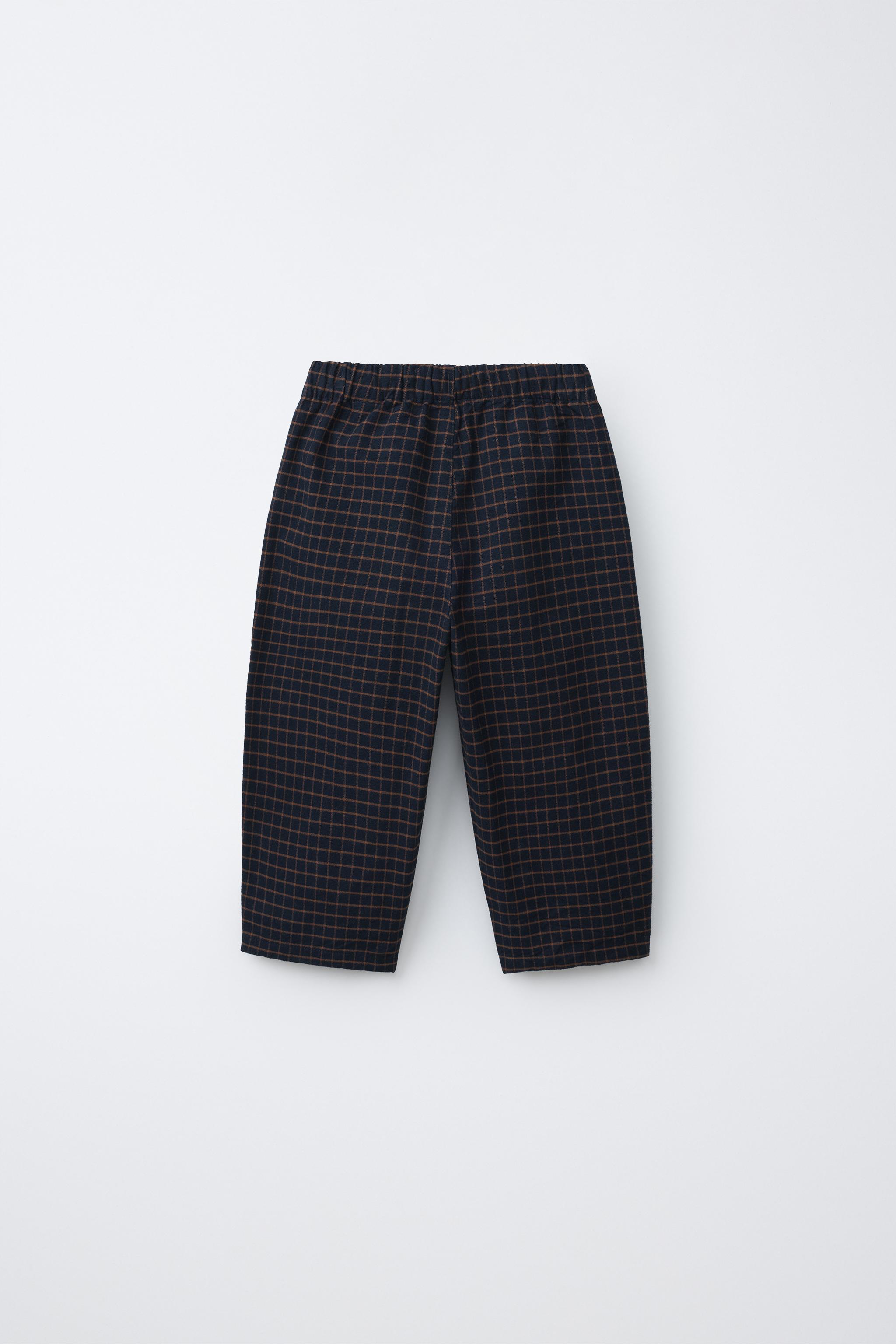 PLAID PRINT BAGGY PANTS