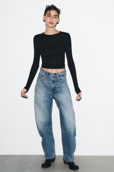 CAMISETA MANGA LARGA - Negro de Zara - Imagen 0