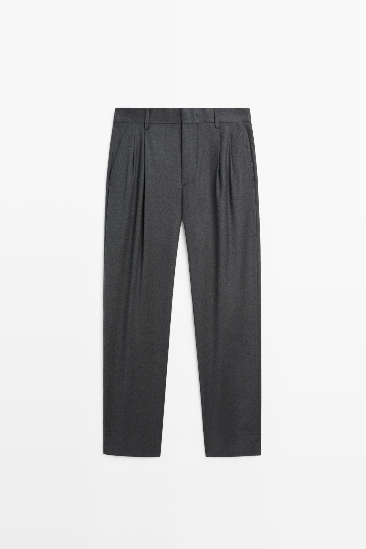 100% wool suit pants — Light gray