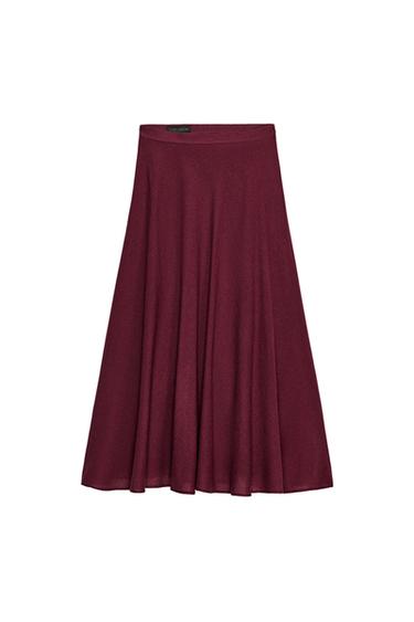 LAYERED MIDI SKIRT - Aubergine by Zara