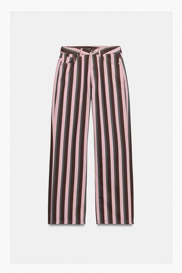 JEANS RAYAS TIRO MEDIO - rayas de Zara