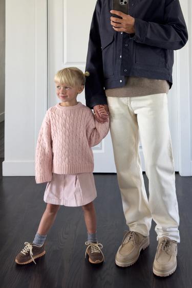 CABLE-KNIT SWEATER - Pastel pink by Zara