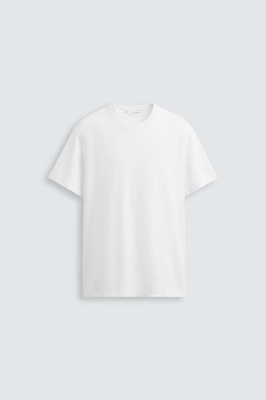 Zara WASHED SLIM FIT T-SHIRT - White