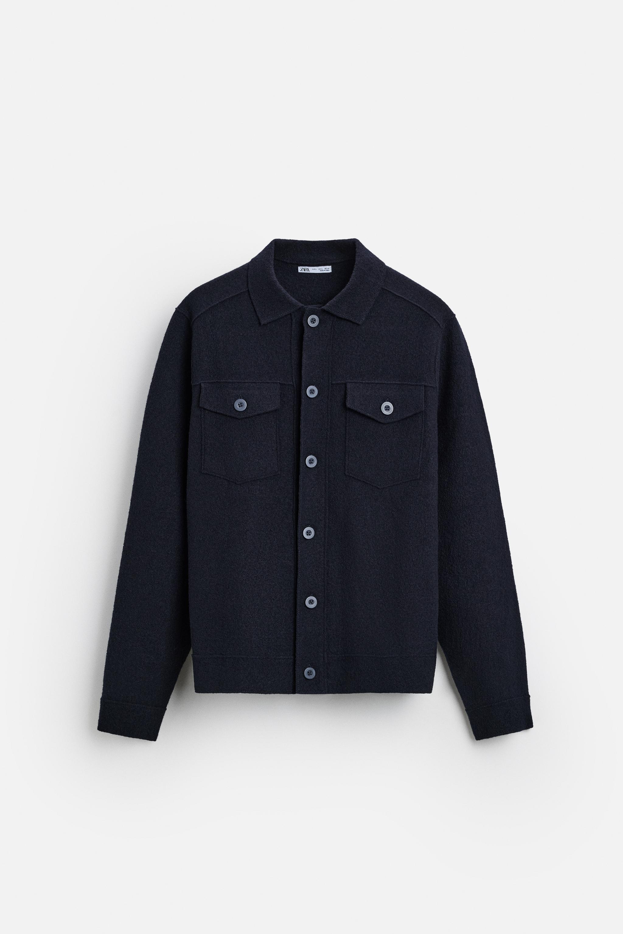 ZARA MERINO WOOL selling CARDIGAN NAVY BLUE