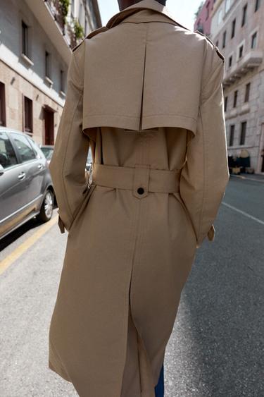 Zara WATER REPELLENT DOUBLE-BREASTED TRENCH COAT ZW COLLECTION - Light camel