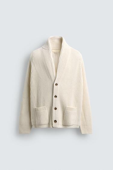 LIMITED EDITION TEXTURED CARDIGAN - Ecru by Zara