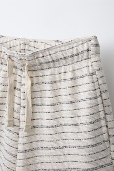 TEXTURED POLO AND BERMUDA SHORTS CO-ORD - Ecru by Zara - Image 5